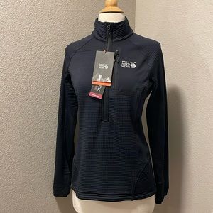 Women’s mountain Hardware Polartec Power Grid Half Zip athletic top black sm NWT